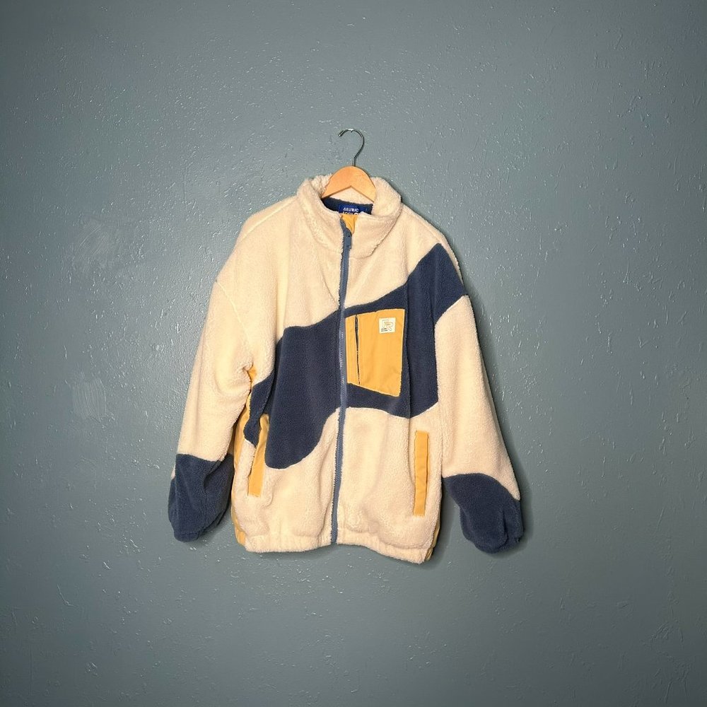 AELFRIC EDEN Sherpa Coat Wave Colorblock Large Womens